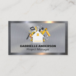 Carte De Visite Outils de menuiserie et de menuiserie   Metallique