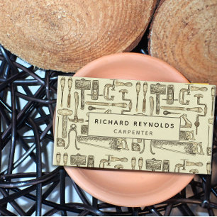 Carte De Visite Outils de menuiserie professionnelle Sepia Vintage