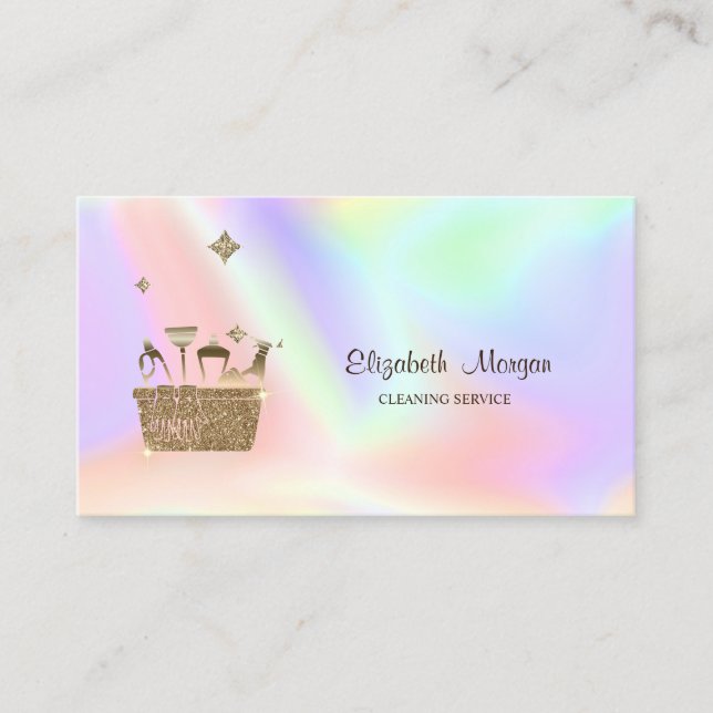 Carte De Visite Outils de nettoyage de Parties scintillant profess (Devant)