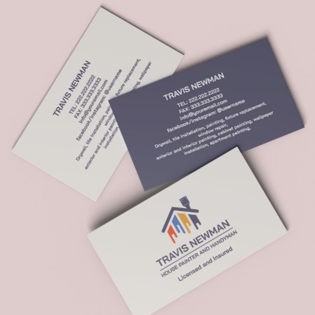 Carte De Visite Outils de peinture Outils de menuisier de menuiser (Créateur téléchargé)