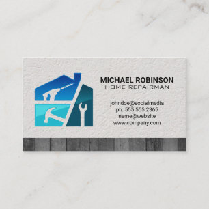 Carte De Visite Outils de réparateur à domicile   Entrepreneur gén