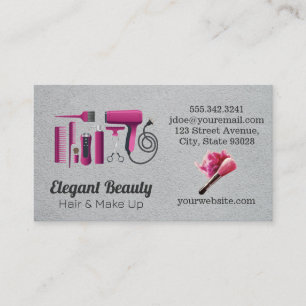Carte De Visite Outils de salon de cheveux   Beauty Make Up