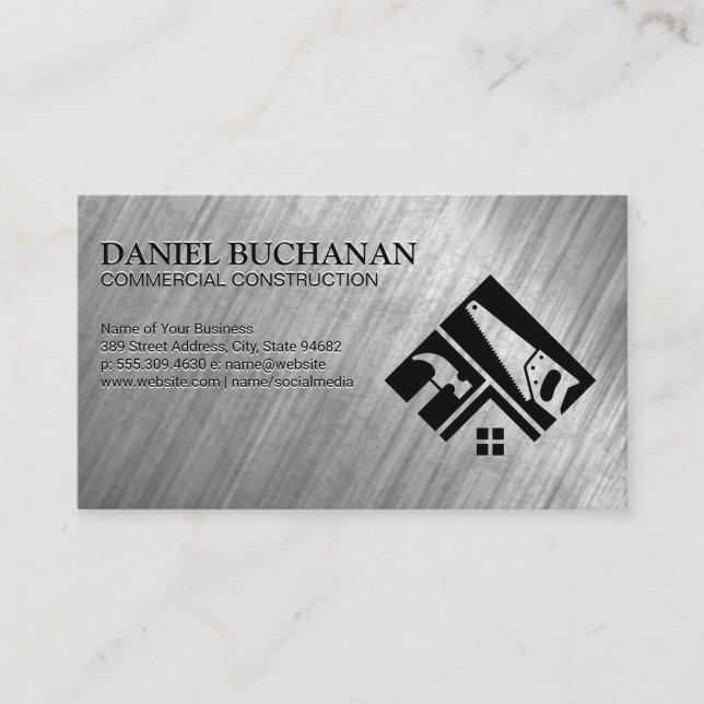 Carte De Visite Outils de scie marteau | Logo de la rénovation | C (Devant)