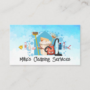 Carte De Visite Outils de services de nettoyage de maison Bonnes