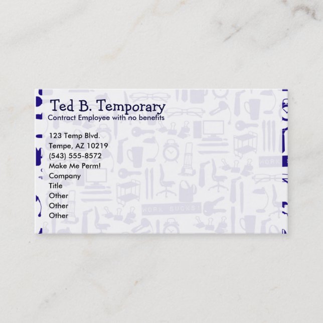 Carte De Visite Outils de travail amusant Art Motif (Devant)