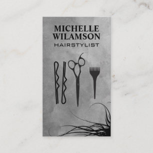 Carte De Visite Outils de travail de liste de cheveux   Cheveux