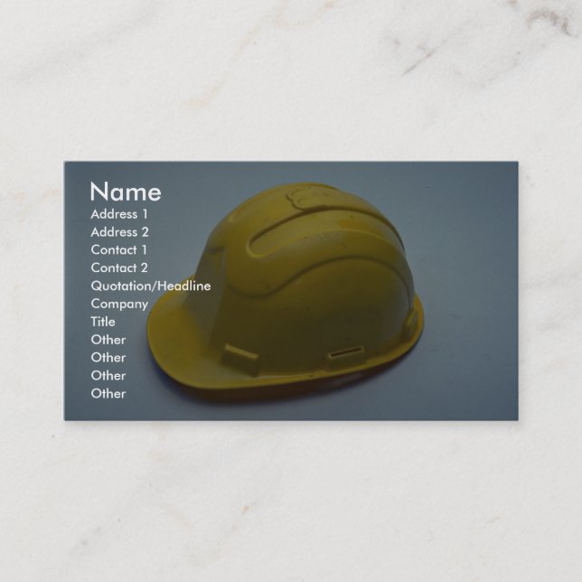 Carte De Visite Outils du casque antichoc commercial (Devant)