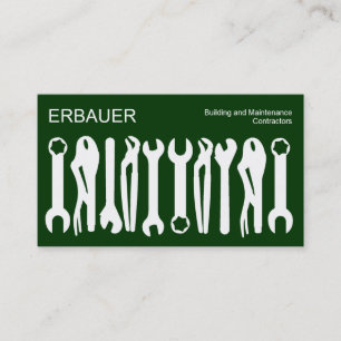Carte De Visite Outils du commerce - Blanc sur vert