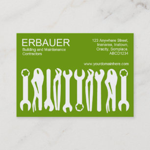 Carte De Visite Outils du commerce (Chubby) - Blanc sur vert