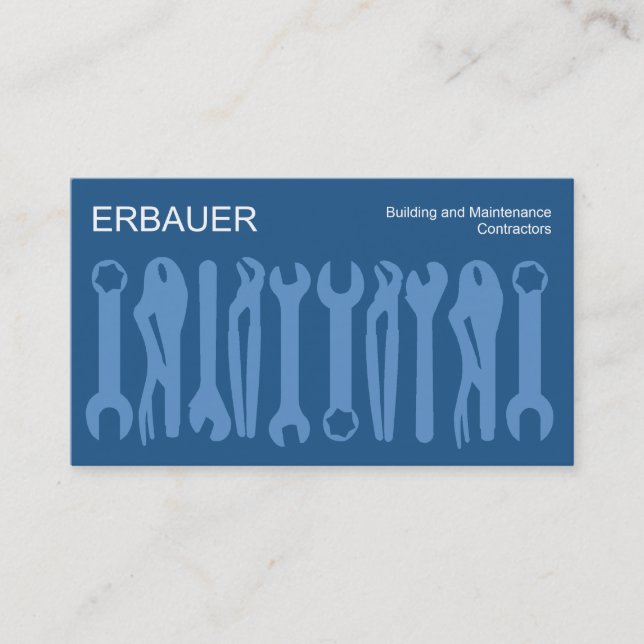 Carte De Visite Outils du commerce - Nuances de bleu (Devant)