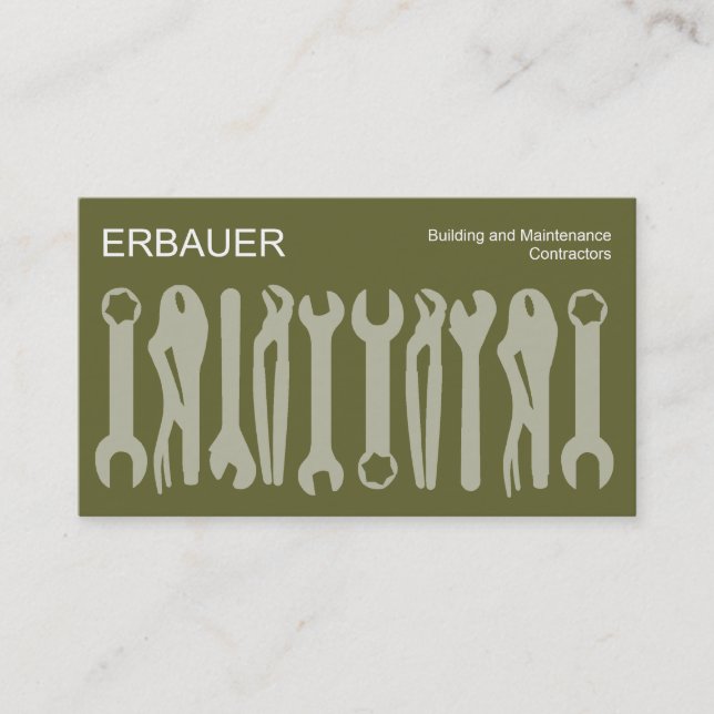 Carte De Visite Outils du commerce - Nuances d'olive 666633 (Devant)