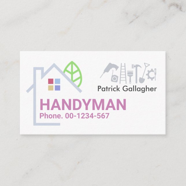 Carte De Visite Outils Handyman de structure (Devant)