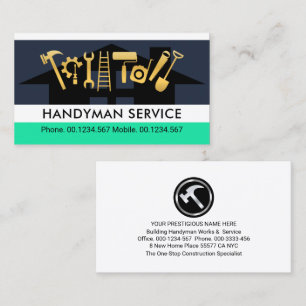 Carte De Visite Outils Handyman Sur La Construction Du Toit