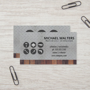 Carte De Visite Outils matériels   Acier et bois