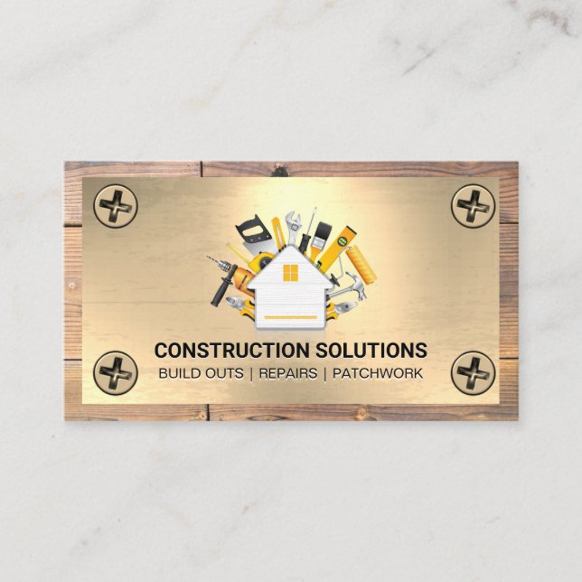 Carte De Visite Outils matériels | Construction | Vis Bois Metal (Devant)