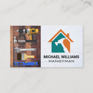 Carte De Visite Outils matériels   Logo de réparation du marteau
