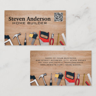Carte De Visite Outils matériels sur table   Code QR