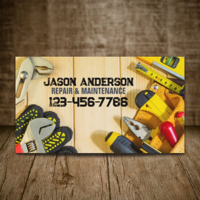 Carte De Visite Outils Réparation Maintenance Construction Handyma (Tools Repair Maintenance Construction Handyman Business Card)