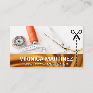 Carte De Visite Outils Seamstress   Tissu Or