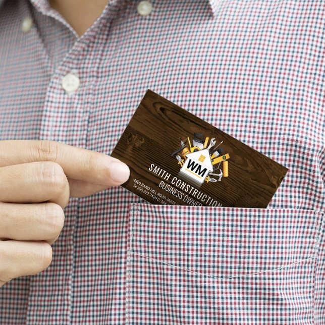 Carte De Visite Ouvrier du bâtiment | Outils de réparation à domic (Créateur téléchargé)