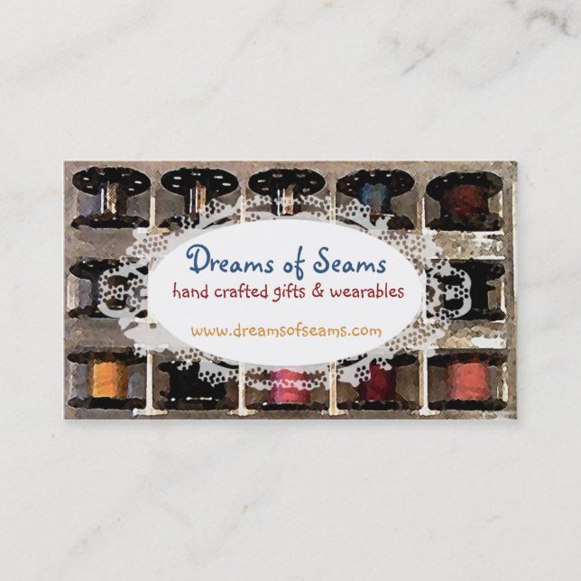 Carte De Visite ouvrière couturière de couture de bobines de fil (Devant)