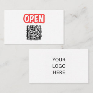 Carte De Visite Ouvrir Modèle de code QR et de logo personnalisa