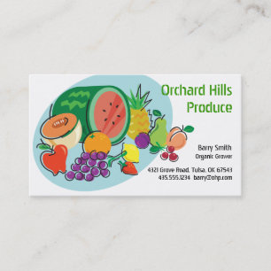 Carte De Visite Ovale de cultivateur/Vendor_Totally Fruity_blue de