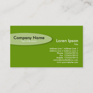 Carte De Visite Ovale - Vert chaux foncé