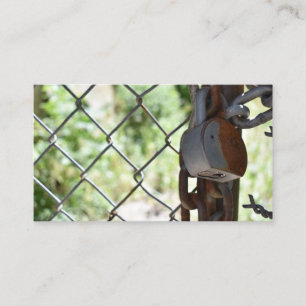 Carte De Visite Padlock Lock Chain Link Fence NYC Urban Photograph