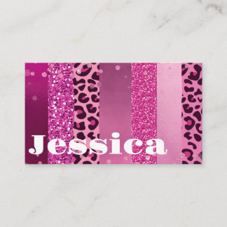 Carte De Visite Pailleté personnalisé rose girly