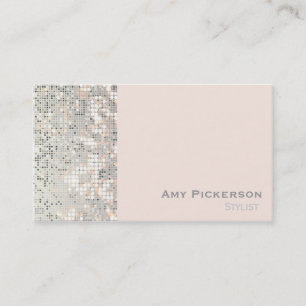 Carte de visite pailletée rose blush glamour clinq