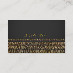 Carte De Visite Paillettes de scintillement de zèbre Glam Chic Mod