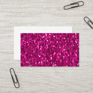 Carte De Visite Paillettes fausses étincelles rose chaud