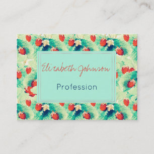 Carte De Visite Paillettes rouges mignonnes et peinture à l'aquare