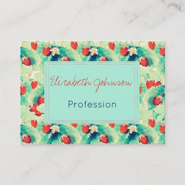 Carte De Visite Paillettes rouges mignonnes et peinture à l'aquare (Devant)