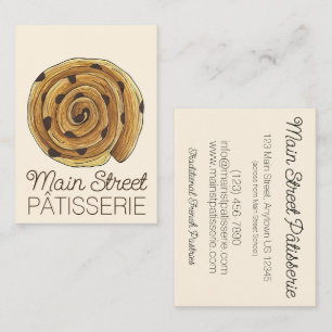 Carte De Visite Pain Aux Raisins Pâtisserie française Boulangerie 