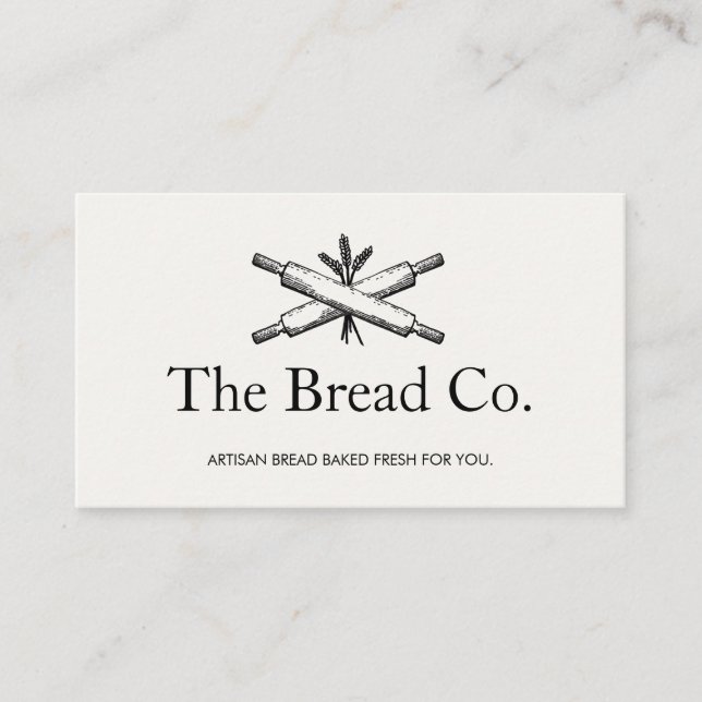 Carte De Visite Pain boulangerie Chef Pins à rouleaux (Devant)