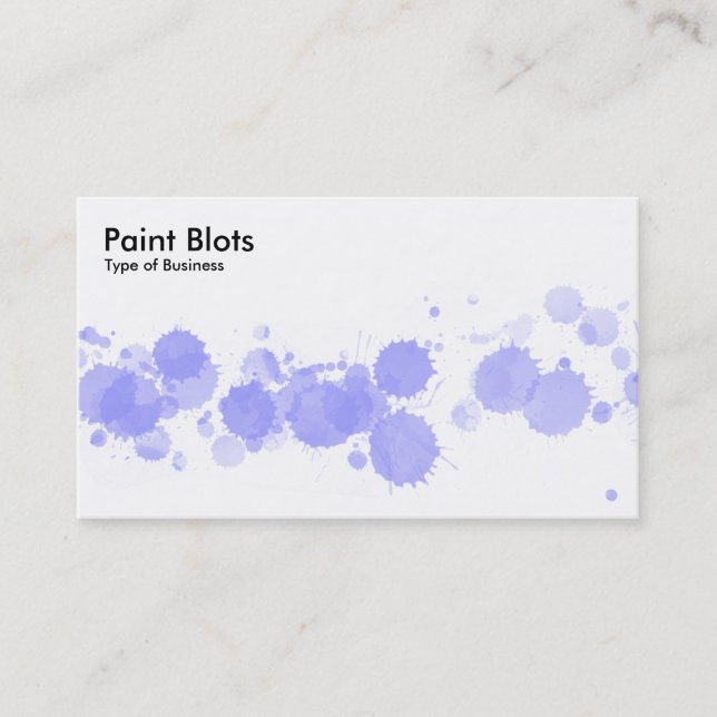 Carte De Visite Paint Blots - Bleu Pastel (Devant)