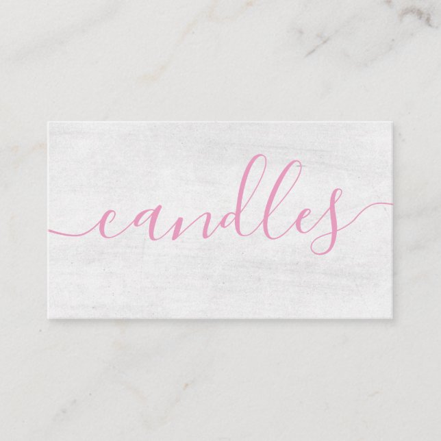 Carte De Visite Paint Pink Fait À La Main Candle Soy Fraise (Devant)