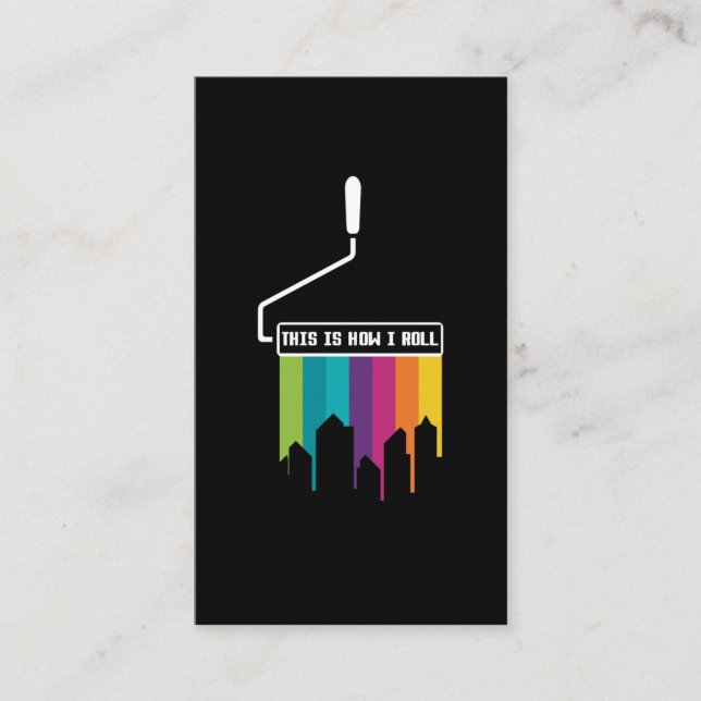 Carte De Visite Paint Roller couleur LGBT Drôle peinture (Devant)