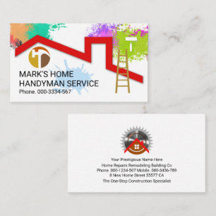 Carte De Visite Paint Splatter Accueil Handyman Peintre