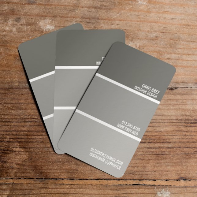Carte De Visite Paint Swatch | Chips de peinture gris chaud | Pein (Créateur téléchargé)