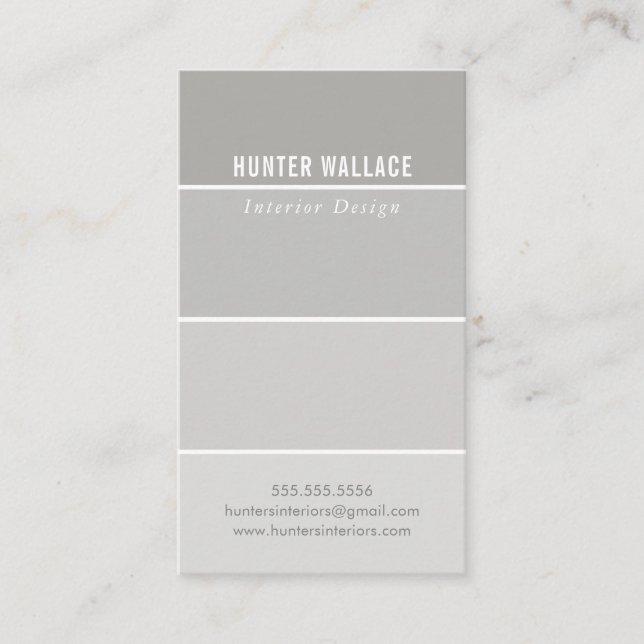 Carte De Visite PAINT SWATCHIP décoration moderne ombre gris (Devant)