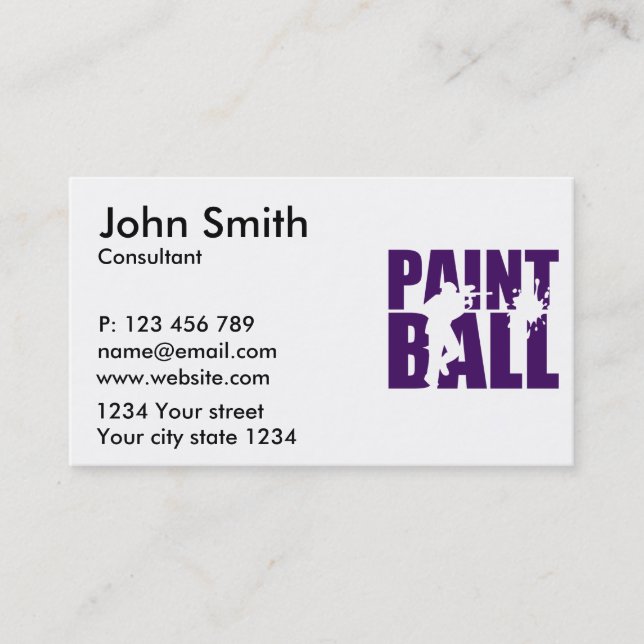 Carte De Visite Paintball (Devant)