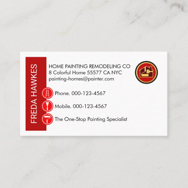Carte De Visite Painting Icons On Red Wall Layer (Devant)