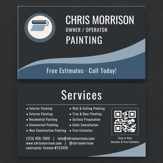 Carte De Visite Painting Painter QR Code (Créateur téléchargé)