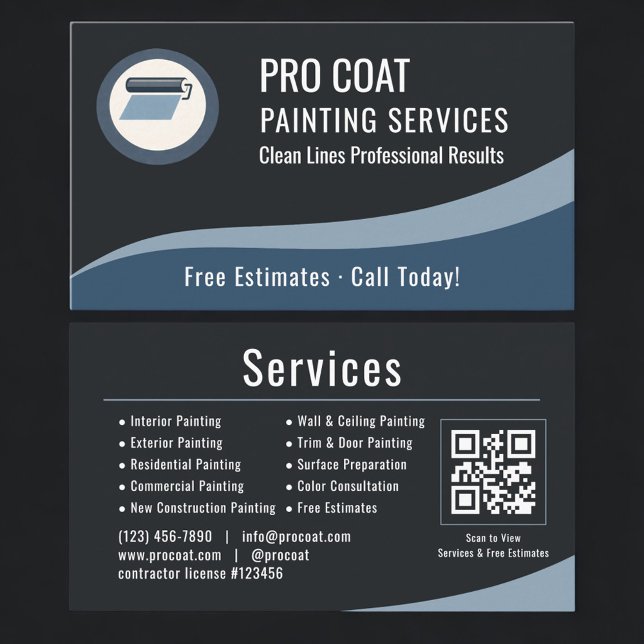 Carte De Visite Painting Painter QR Code Professional  (Créateur téléchargé)