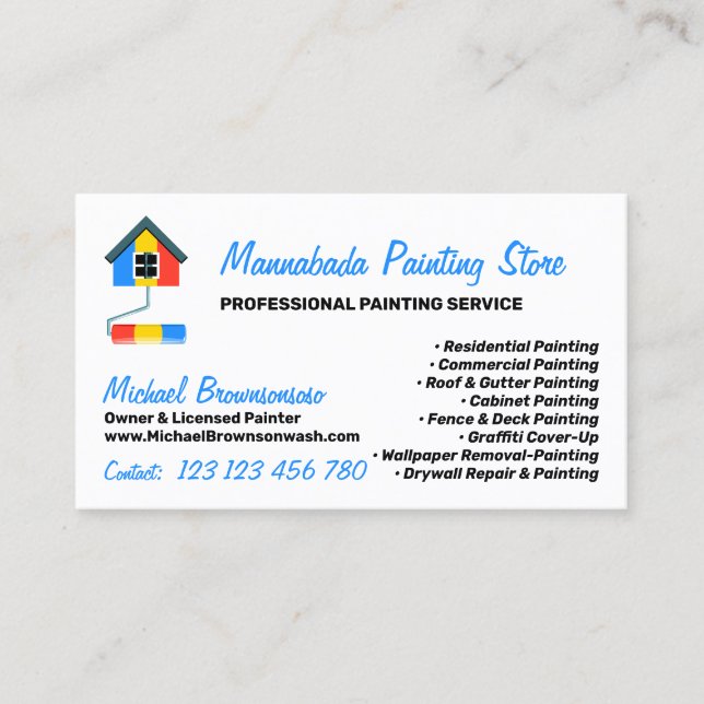 Carte De Visite Painting Service Decor Modern Professional (Devant)