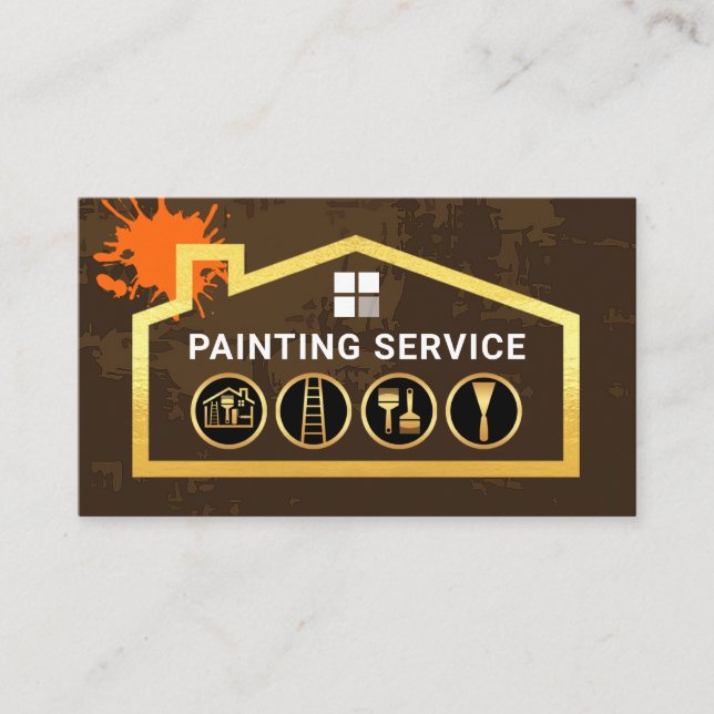 Carte De Visite Painting Tools Peeling Paint Gold Home (Devant)