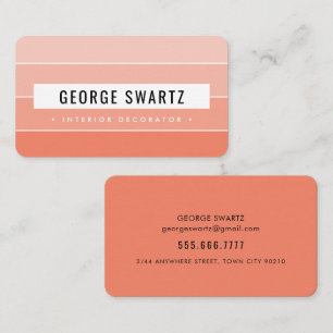 Carte De Visite PAINTURE MODERNE SWATT simple orange foncé noir
